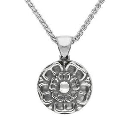 Sterling Silver Blue John Tudor Rose Reversible Necklace, P1945.