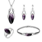 Sterling Silver Blue John Celtic Twist Piece Set. S011