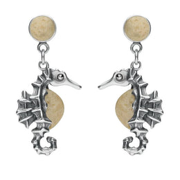 Sterling Silver Coquina Seahorse Drop Earrings E1780