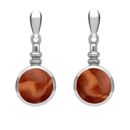 Sterling Silver Jasper Bottle Top Drop Earrings E054