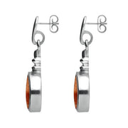 Sterling Silver Jasper Bottle Top Drop Earrings E054
