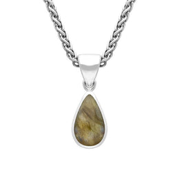 Sterling Silver Labradorite Dinky Pear Necklace, P450