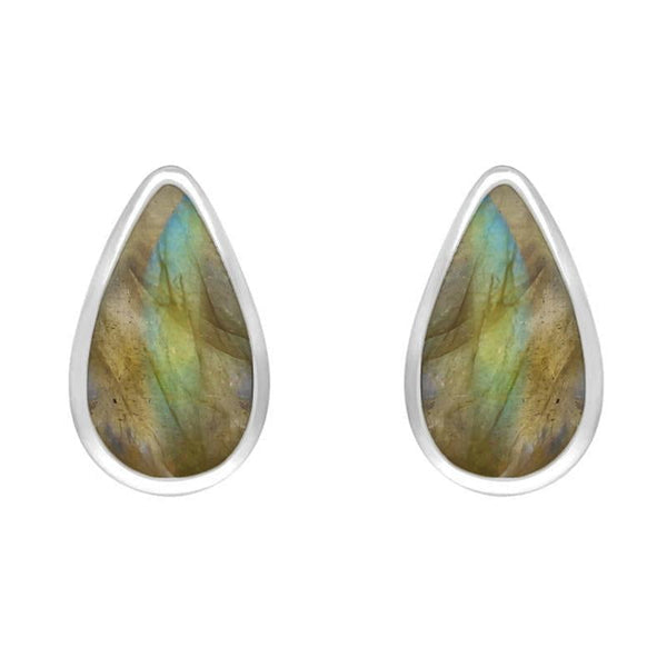 Sterling Silver Labradorite Dinky Pear Stud Earrings E225