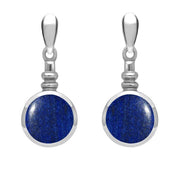 Sterling Silver Lapis Lazuli Bottle Top Drop Earrings E054