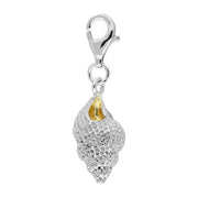 Sterling Silver Large Conch Shell Charm, G800.