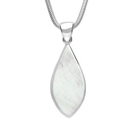 Sterling Silver Mother of Pearl Pointed Pear Necklace. P221.