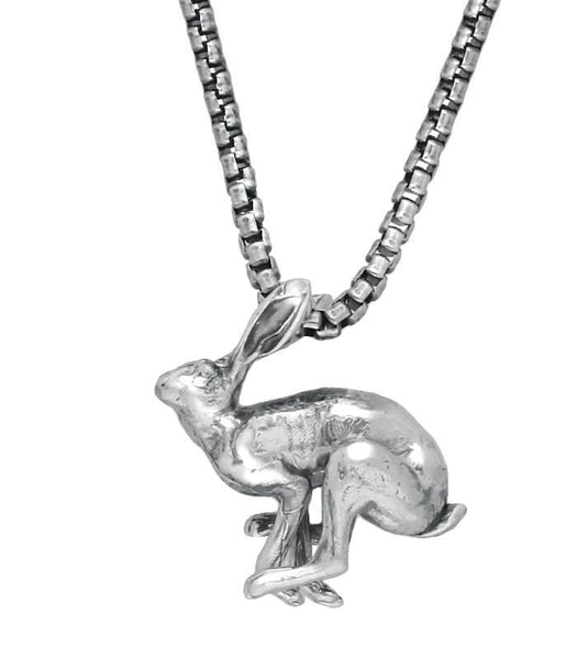 Sterling Silver Necklace Running Hares Small Sterling Silver. P2519.