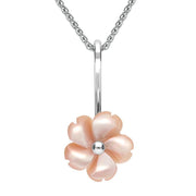 Sterling Silver Pink Mother of Pearl Tuberose Gypsophila Necklace P2857