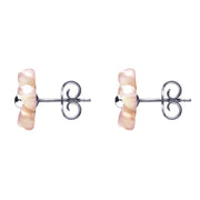 Sterling Silver Pink Mother of Pearl Gypsophila Tuberose Stud Earrings, E2156