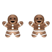 Sterling Silver Rose Gold Gingerbread Man Stud Earrings E2467
