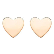 Sterling Silver Rose Gold Vermeil Heart Stud Earrings, E2480.