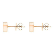 Sterling Silver Rose Gold Vermeil Heart Stud Earrings, E2480.