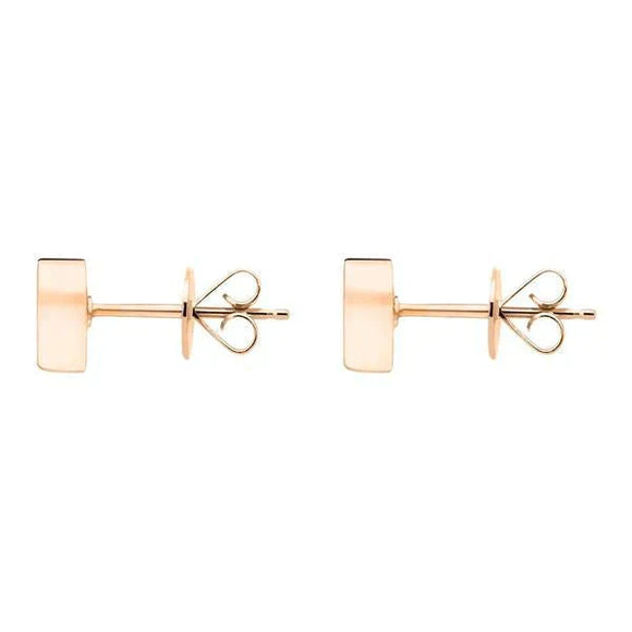 Sterling Silver Rose Gold Vermeil Heart Stud Earrings, E2480.