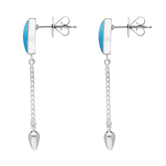 Sterling Silver Turquoise Lineaire Medium Drop Stud Earrings E2241