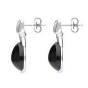 Sterling Silver Whitby Jet Hinge Top Pear Drop Earrings E2431