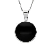 Sterling Silver Whitby Jet Round Four Piece Set. S005