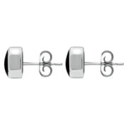 Sterling Silver Whitby Jet Dinky Cushion Stud Earrings E335