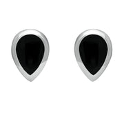 Sterling Silver Whitby Jet Small Teardrop Stud Earrings E768