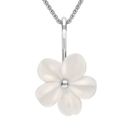 Sterling Silver White Agate Tuberose Desert Rose Necklace P2858