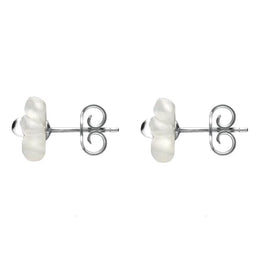 Sterling Silver White Agate Small Gypsophila Tuberose Stud Earrings, E2157