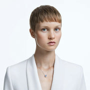 Swarovski Millenia Octagon Cut Blue Crystal Rhodium Plated Necklace, 5614926.