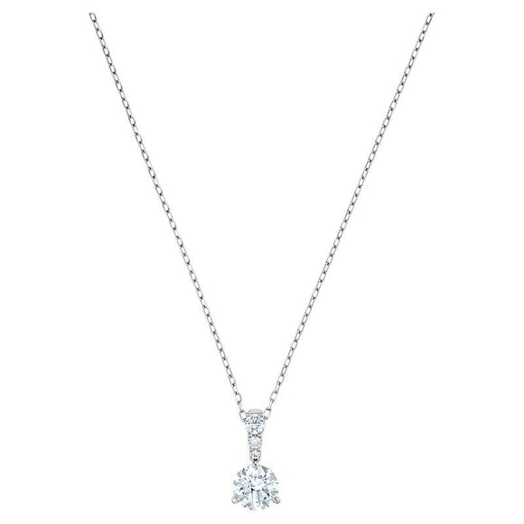Swarovski Solitaire White Rhodium Plated Necklace 5472635