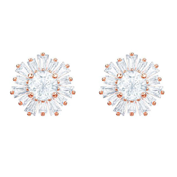 Swarovski Sunshine White Stone Rose Gold Plated Earrings 5459597