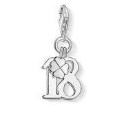 Thomas Sabo Charm Club Sterling Silver Lucky Number 18 Charm 0473-001-12