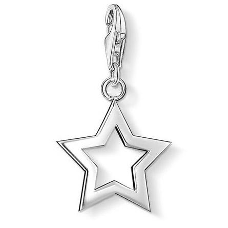 Thomas Sabo Charm Club Sterling Silver Open Star Charm, 0857-001-12.
