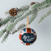 Christmas Wishes Union Jack Gift Presentation Bauble, BBL2