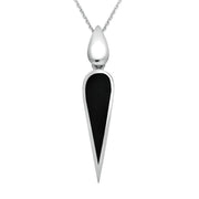 00183745 Sterling Silver Whitby Jet Toscana Pear Drop Two Piece Set S057