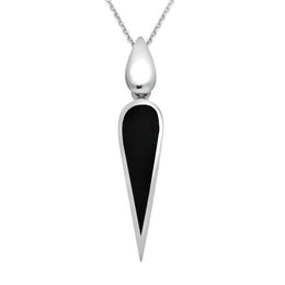 00183745 Sterling Silver Whitby Jet Toscana Pear Drop Two Piece Set S057