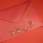 18ct Yellow Gold Opal Love Letters Initial M Necklace