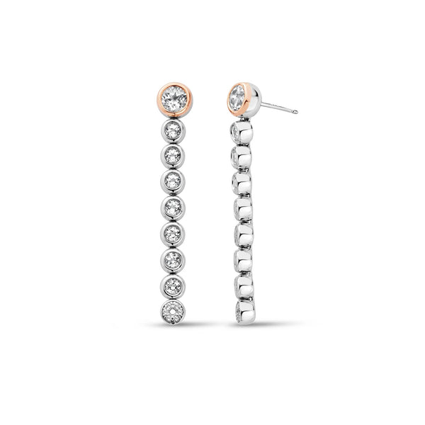 Clogau Celebration Silver Drop Hoop Earrings