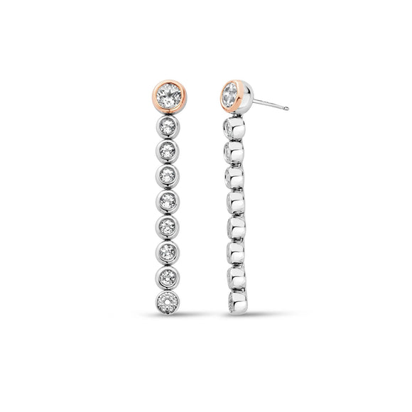 Clogau Celebration Silver Drop Hoop Earrings