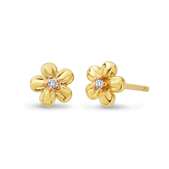 Clogau Forget Me Not Gold and Diamond Earrings