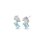 Clogau Ti a Fi White Gold, Diamond and Aquamarine Earrings