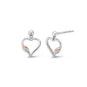 Clogau Past Present Future Heart Silver Earrings