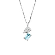 Clogau Ti a Fi White Gold, Diamond and Aquamarine Pendant