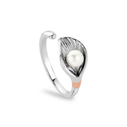 Clogau Beachcomber Shell Silver and Pearl Ring