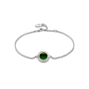 Clogau Reflections of Padarn Silver and Malachite Bracelet