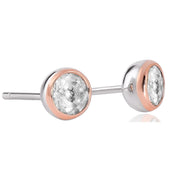 Clogau Celebration Sterling Silver White Topaz Stud Earrings, 3SEJS1.