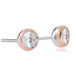 Clogau Celebration Sterling Silver White Topaz Stud Earrings, 3SEJS1.