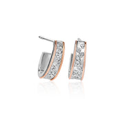 Clogau Cariad Sparkle Sterling Silver Half Hoop Earrings 3SCCBE01
