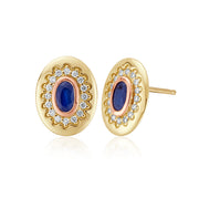Clogau Princess Diana Sapphire Diamond 9ct Gold Stud Earrings GLDD0072