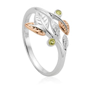 Clogau Awelon Sterling Silver Rose Gold Peridot Ring, 3SAR02