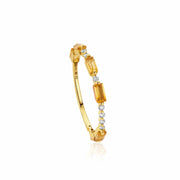 Clogau Cariad Morse Code 9ct Gold Diamond Citrine Ring, GCMC0366