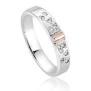Clogau Cariad Sparkle Sterling Silver Slim Band Ring, 3SCRS0195