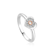 Clogau Cariad Sparkle Sterling Silver Sparkle White Topaz Ring, 3SCRS0653