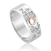 Clogau Cariad Sparkle Sterling Silver Wide Band Ring, 3SCRS0194